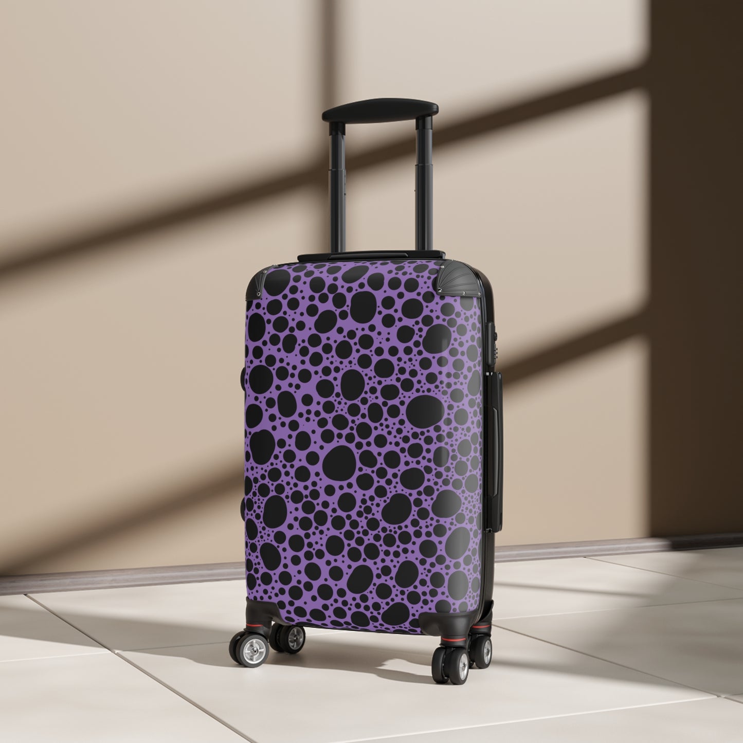 Noir Pointallism on Lilac Suitcase