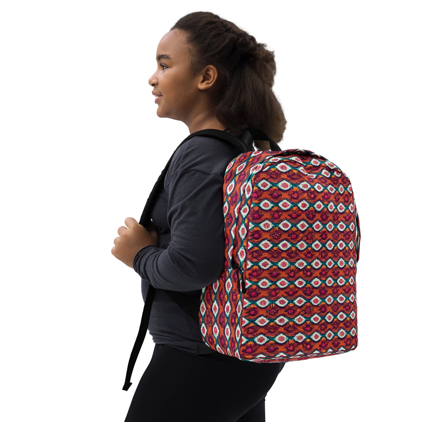 Pink and Orange Facets Minimalist Backpack