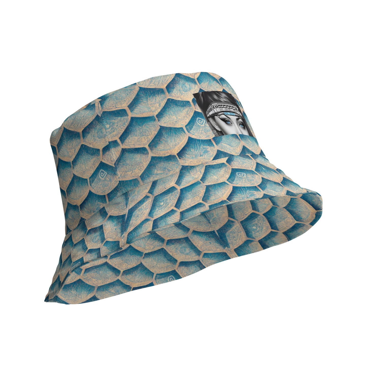 Seafoam Scales Reversible bucket hat