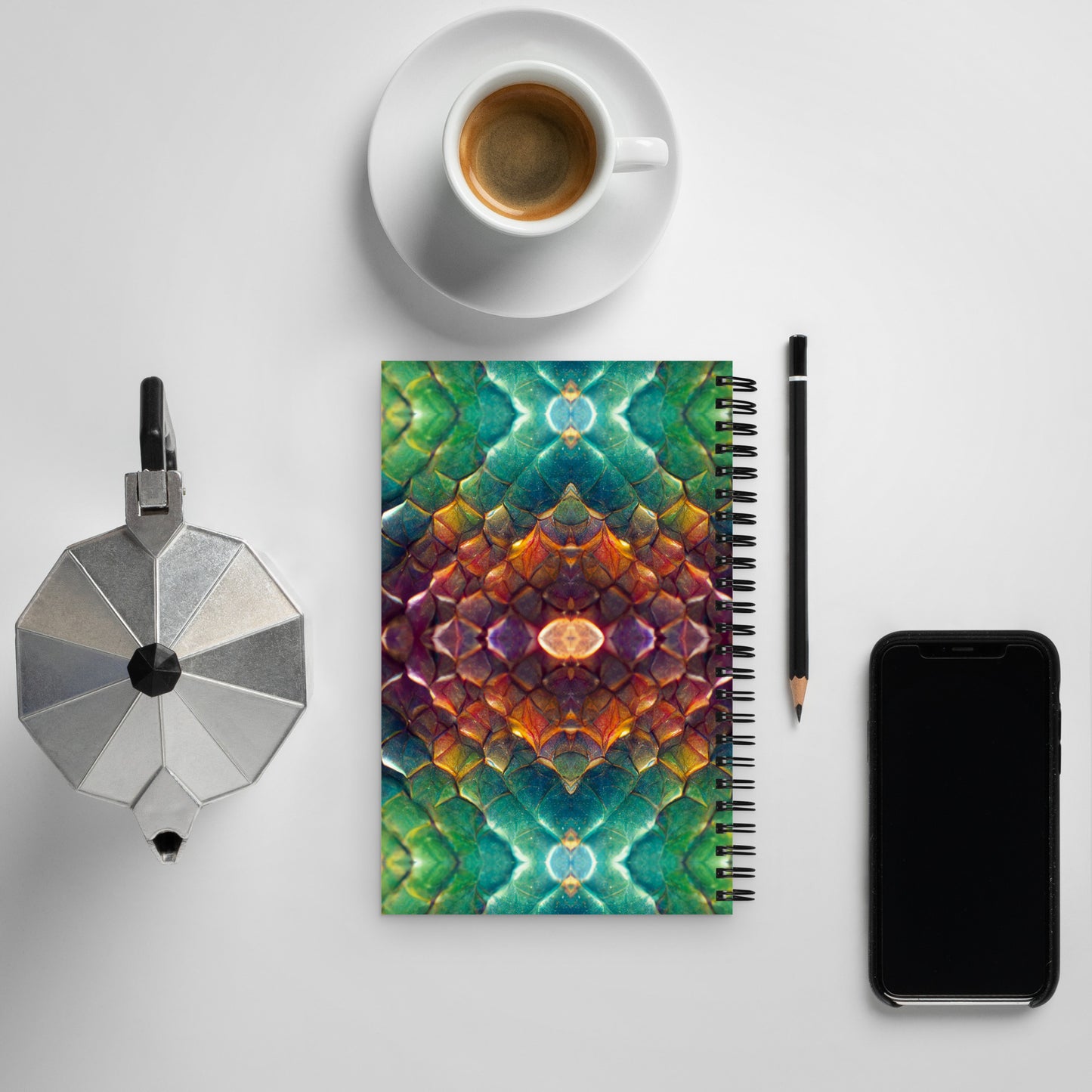 Prismijimmy, the Rainbow Guardian Dragon Spiral notebook