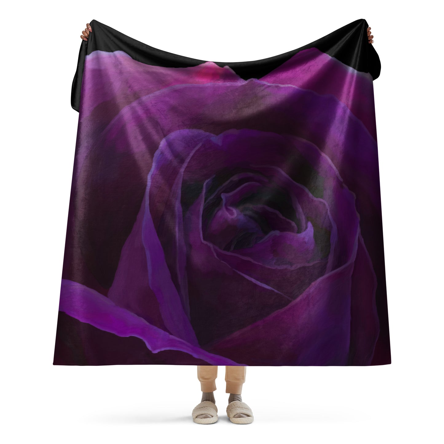 Joey’s Purple Rose Sherpa blanket