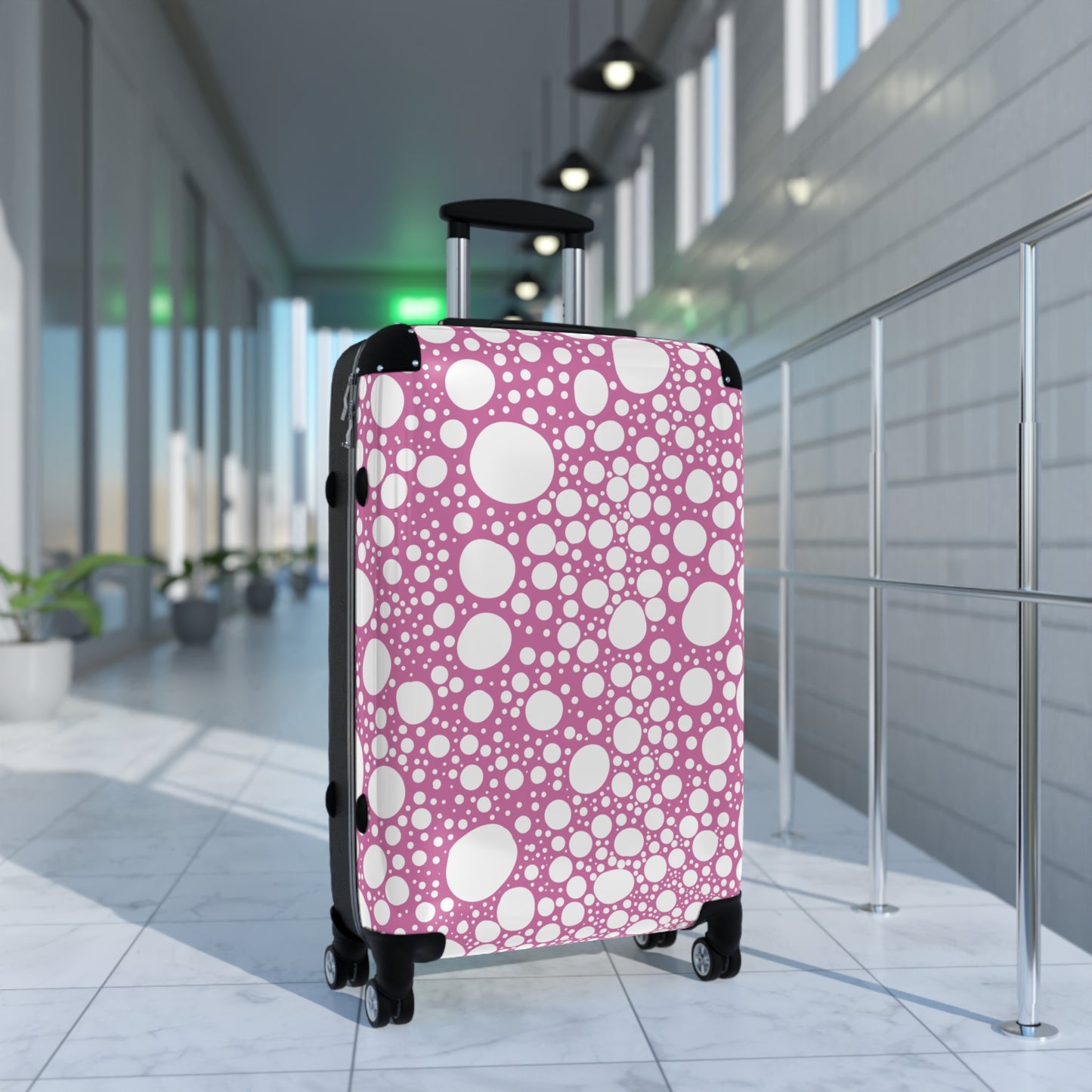 Blanca Ink Spots on Light Pink Suitcase