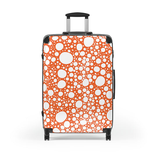 Blanca Ink Spots on Orange Suitcase