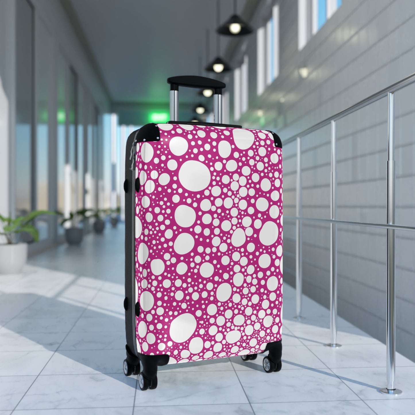 Blanca Ink Spots on Pink Suitcase