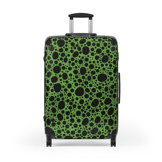 Noir Pointallism on Lime Suitcase