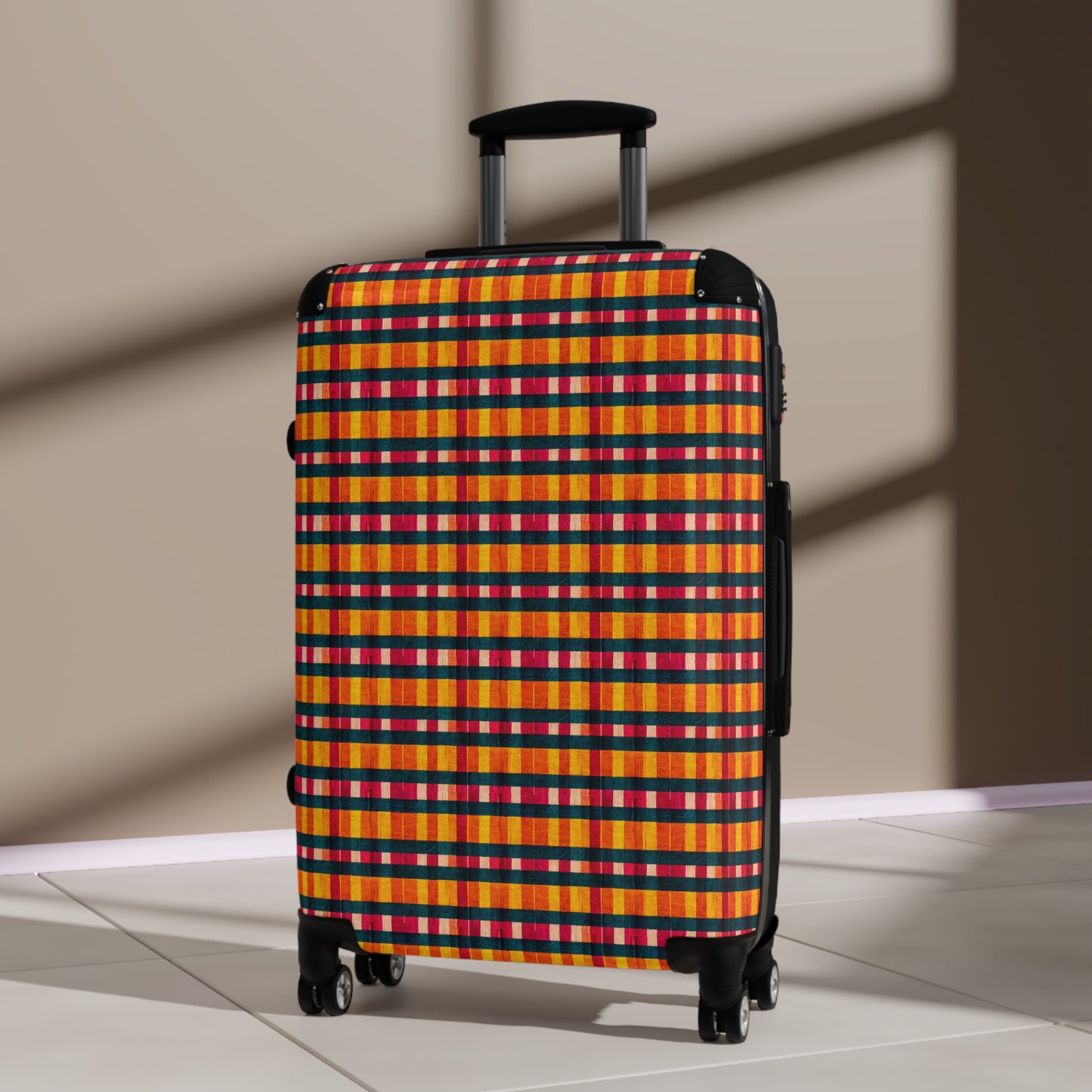 Tropical Fiesta Plaid Suitcase