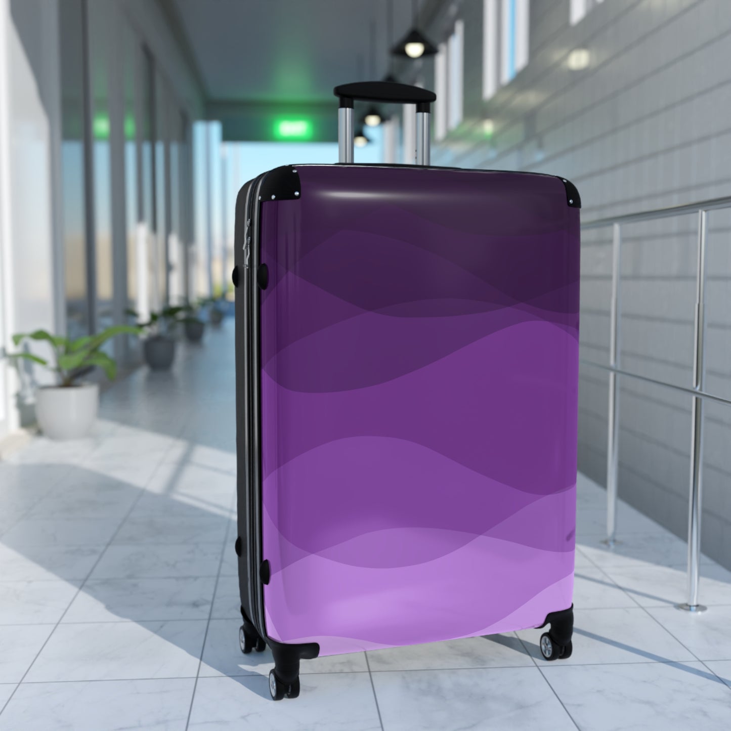 Plum Waves Suitcase