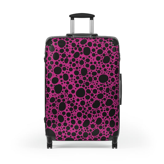 Noir Pointallism on Pink Suitcase