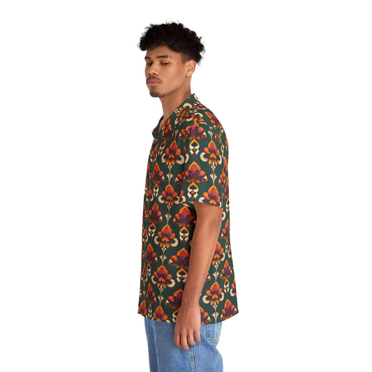 Taza’s Radiant Petals Men's Hawaiian Shirt