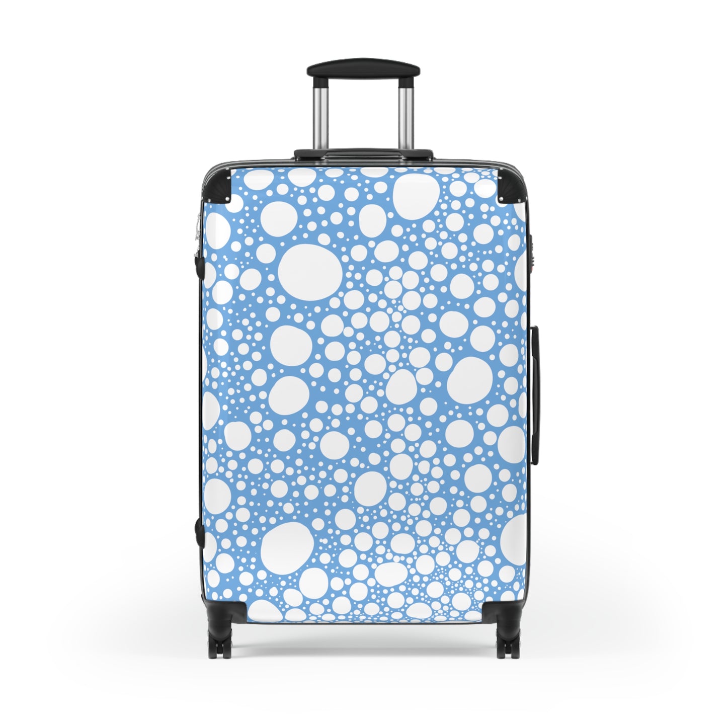 Blanca Ink Spots on Light Blue Suitcase