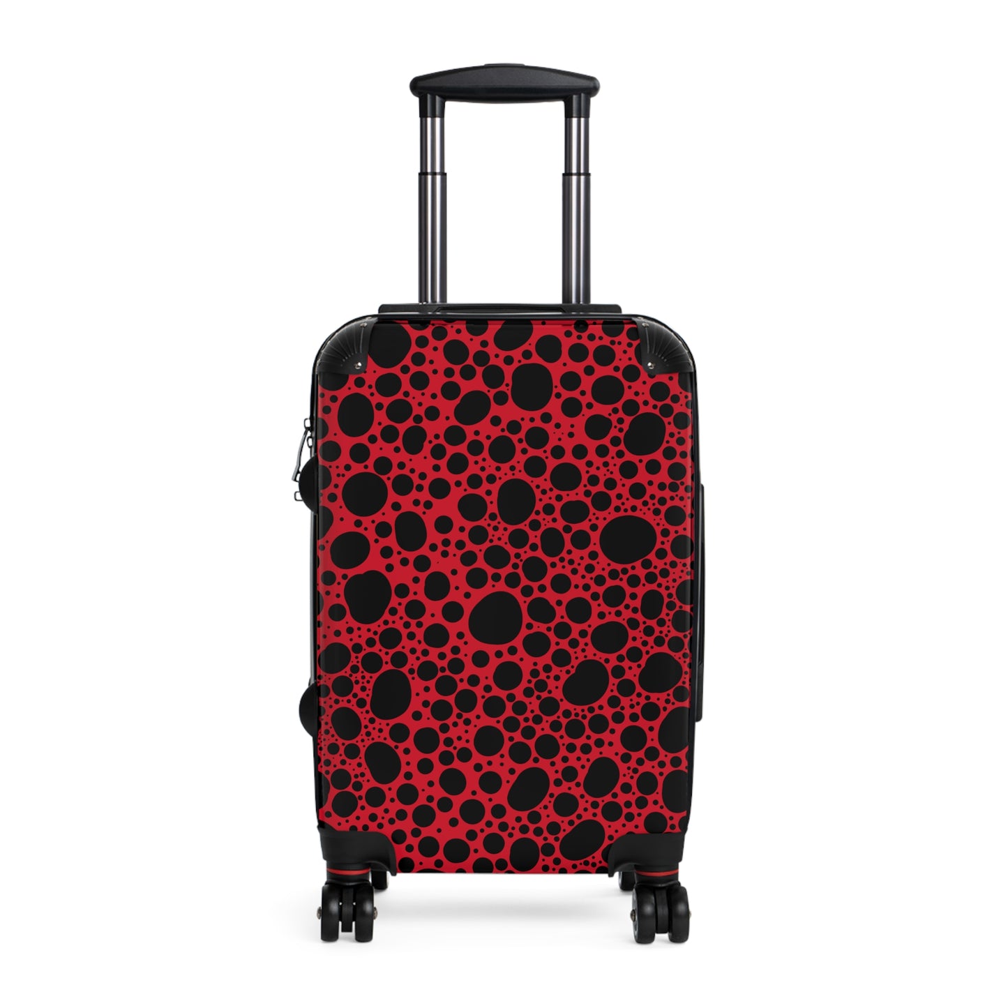 Noir Pointallism on Dark Red Suitcase