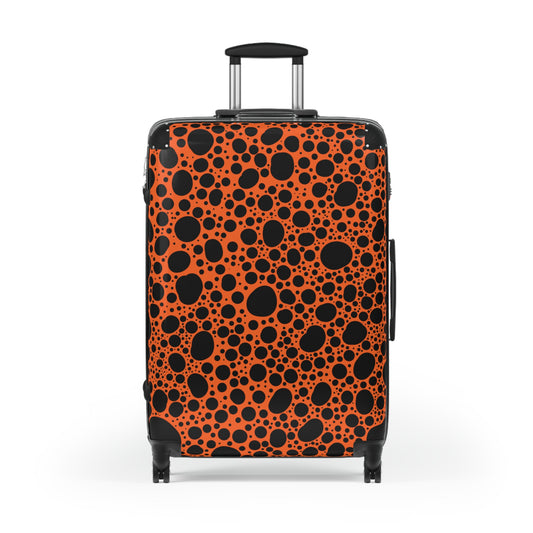 Noir Pointallism on Orange Suitcase