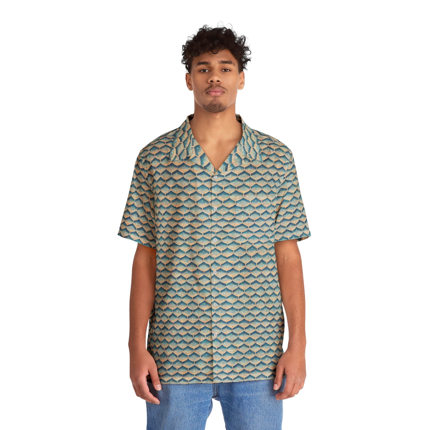 Seafoam Scales Men's Hawaiian Shirt