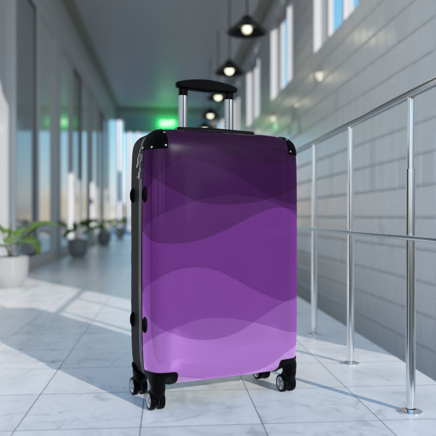 Plum Waves Suitcase