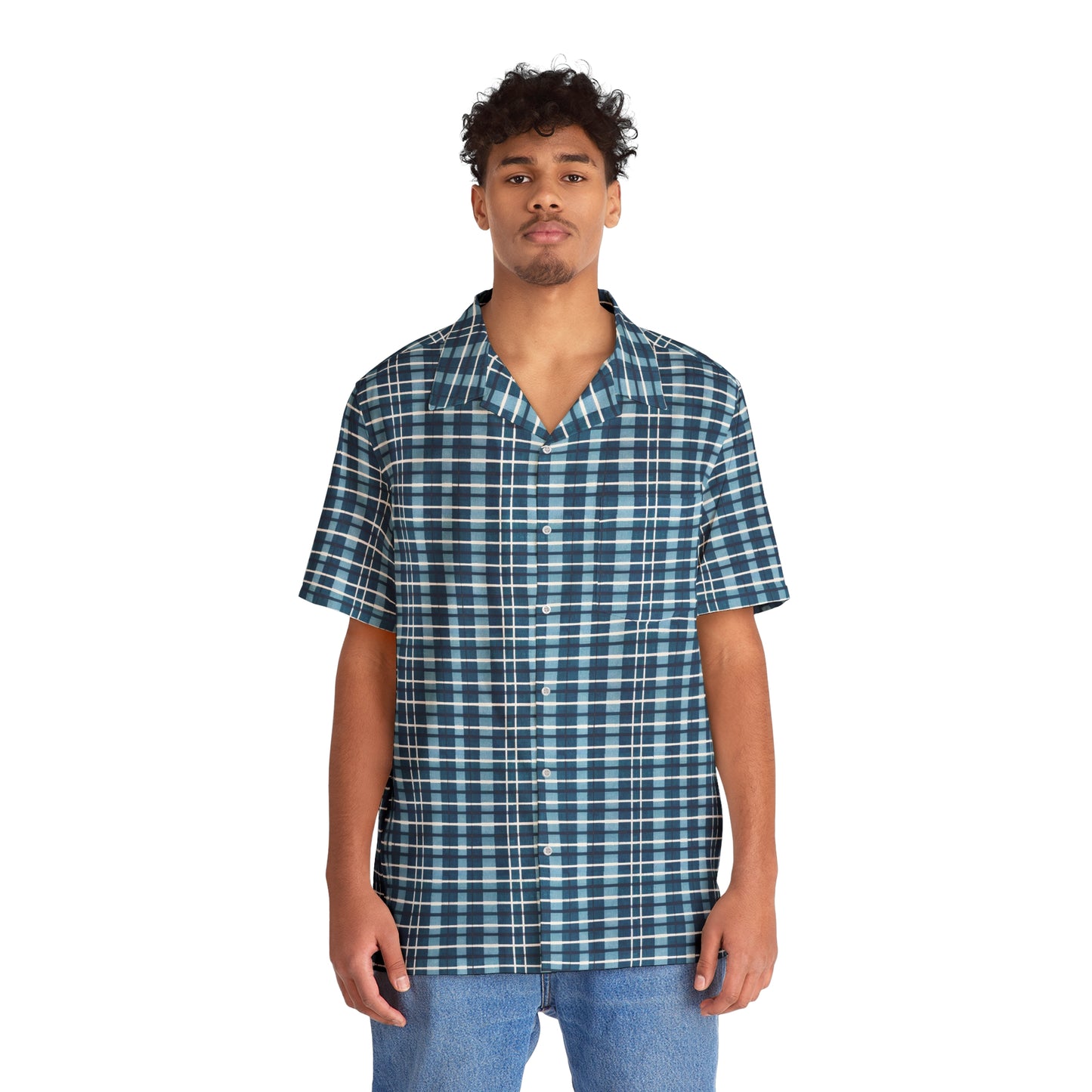 Scotsman’s Skyward Plaid Men's Hawaiian Shirt