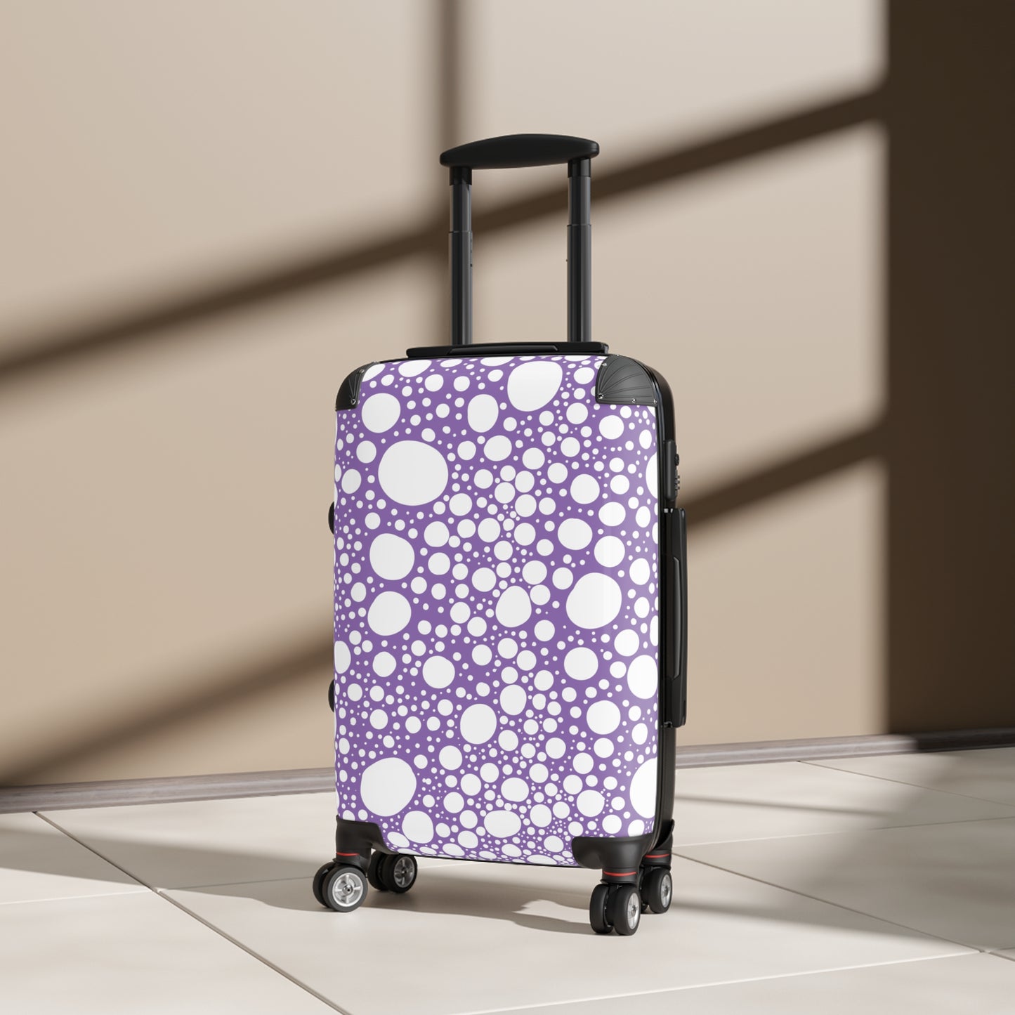 Blanca Ink Spots on Lilac Suitcase