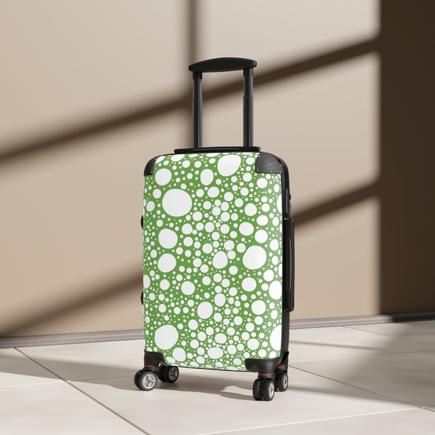 Blanca Ink Spots on Lime Green Suitcase