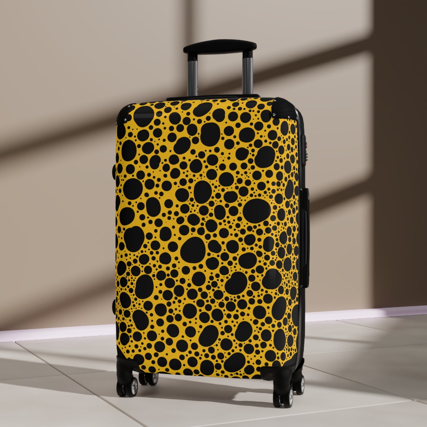 Noir Pointallism on Yellow Suitcase