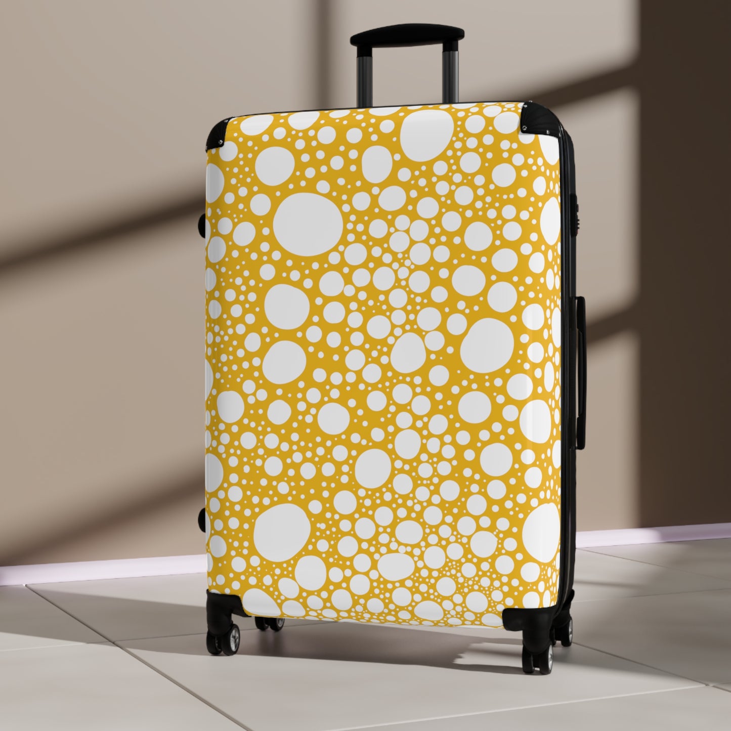 Blanca Ink Spots on Yellow Suitcase