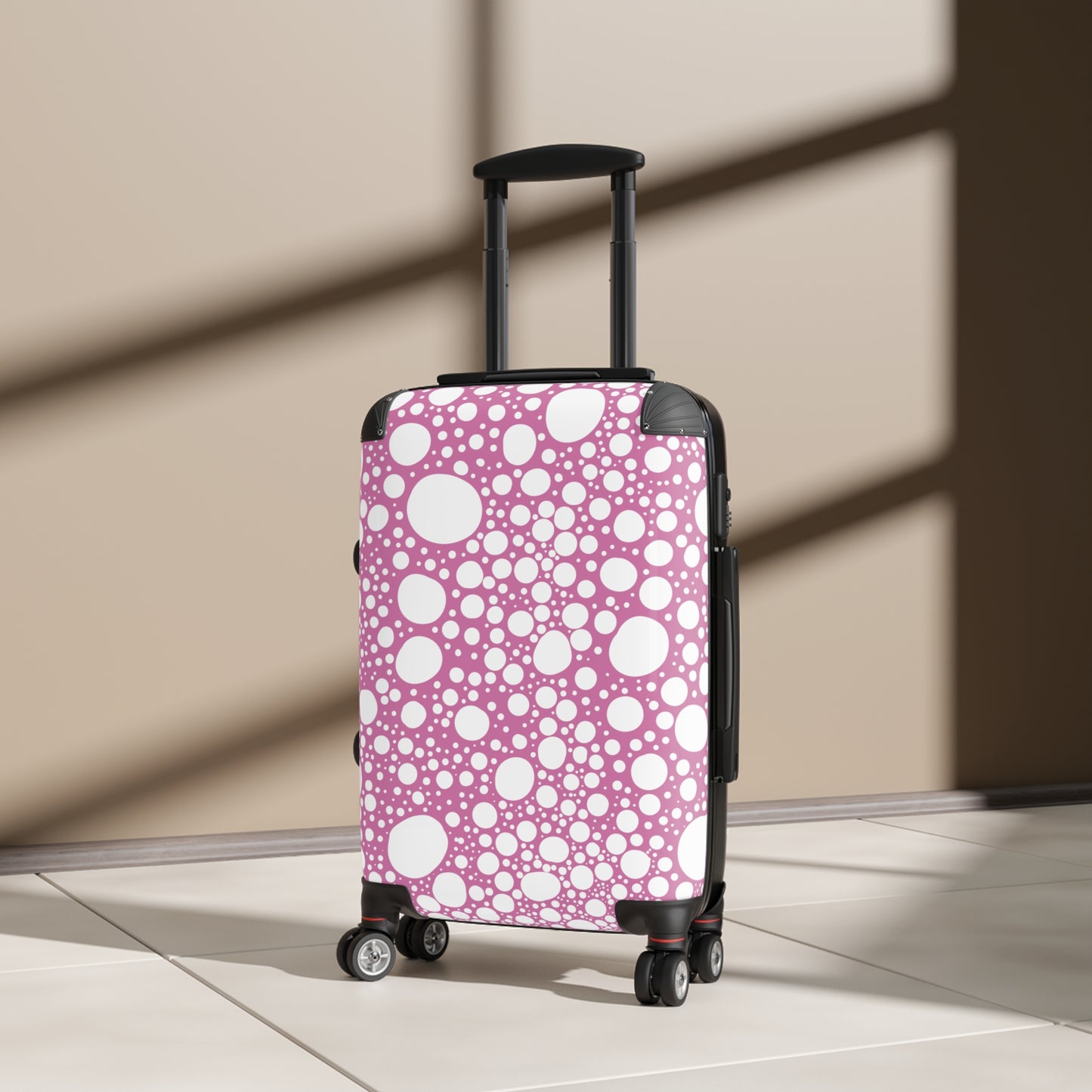 Blanca Ink Spots on Light Pink Suitcase