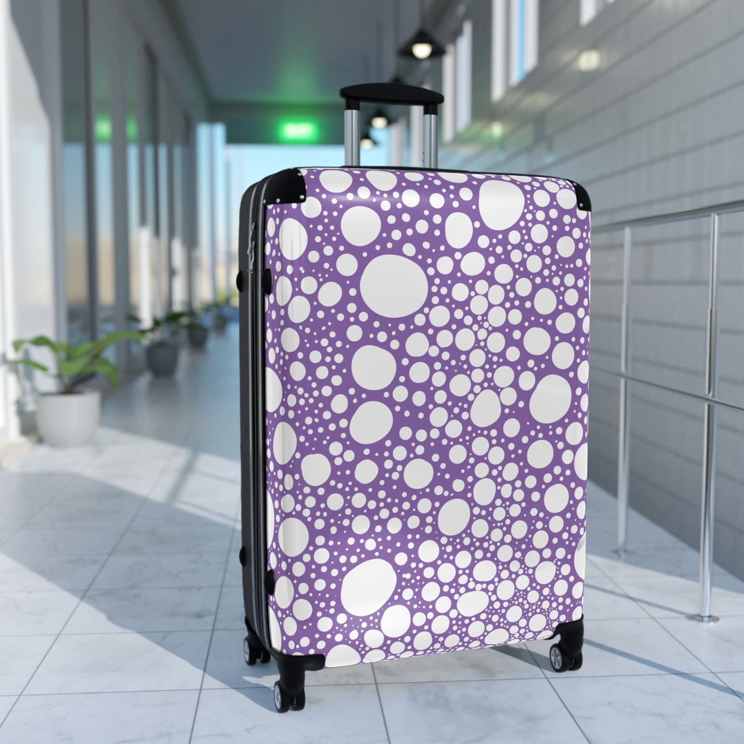 Blanca Ink Spots on Lilac Suitcase