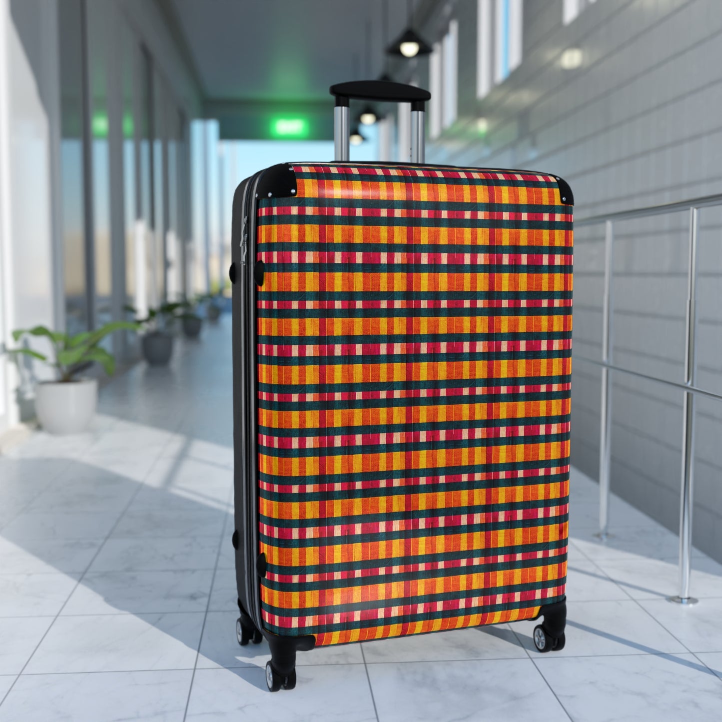 Tropical Fiesta Plaid Suitcase