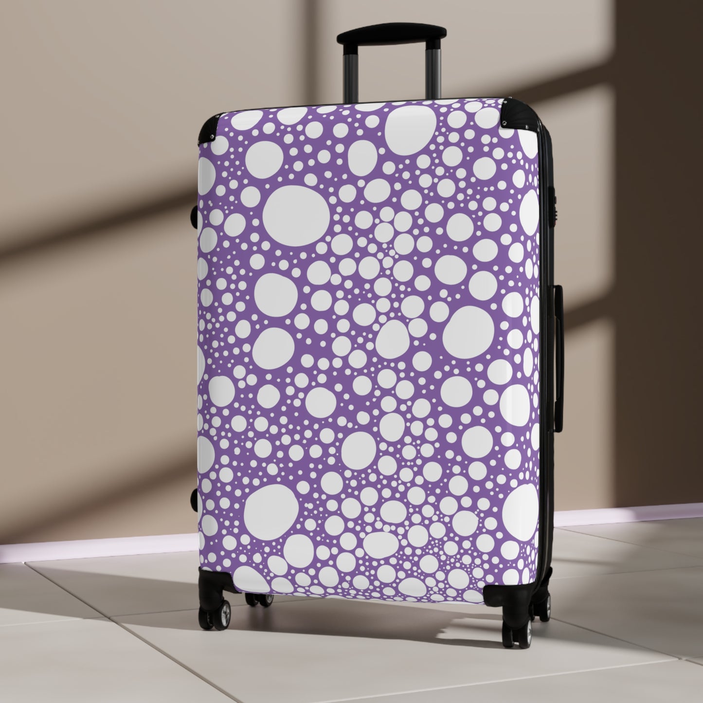 Blanca Ink Spots on Lilac Suitcase