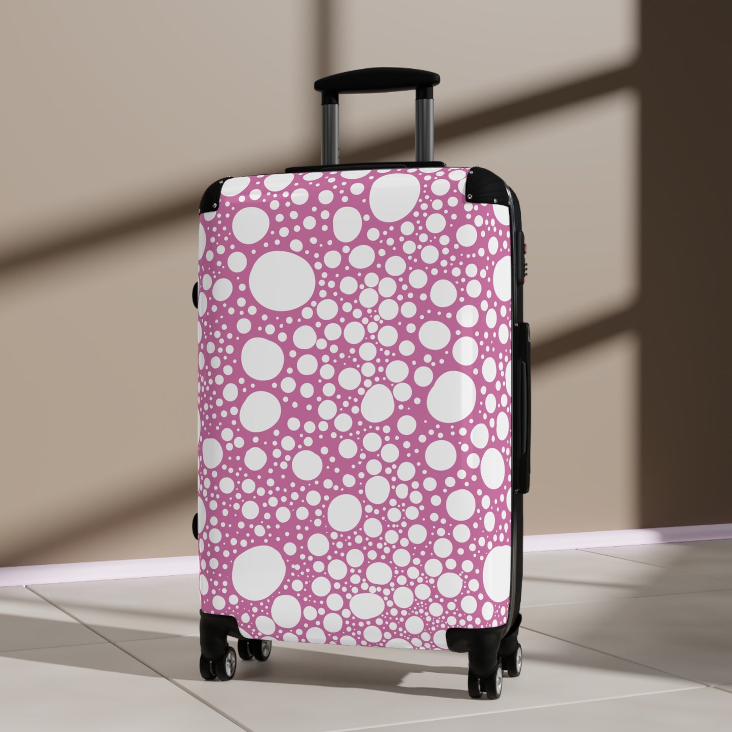 Blanca Ink Spots on Light Pink Suitcase