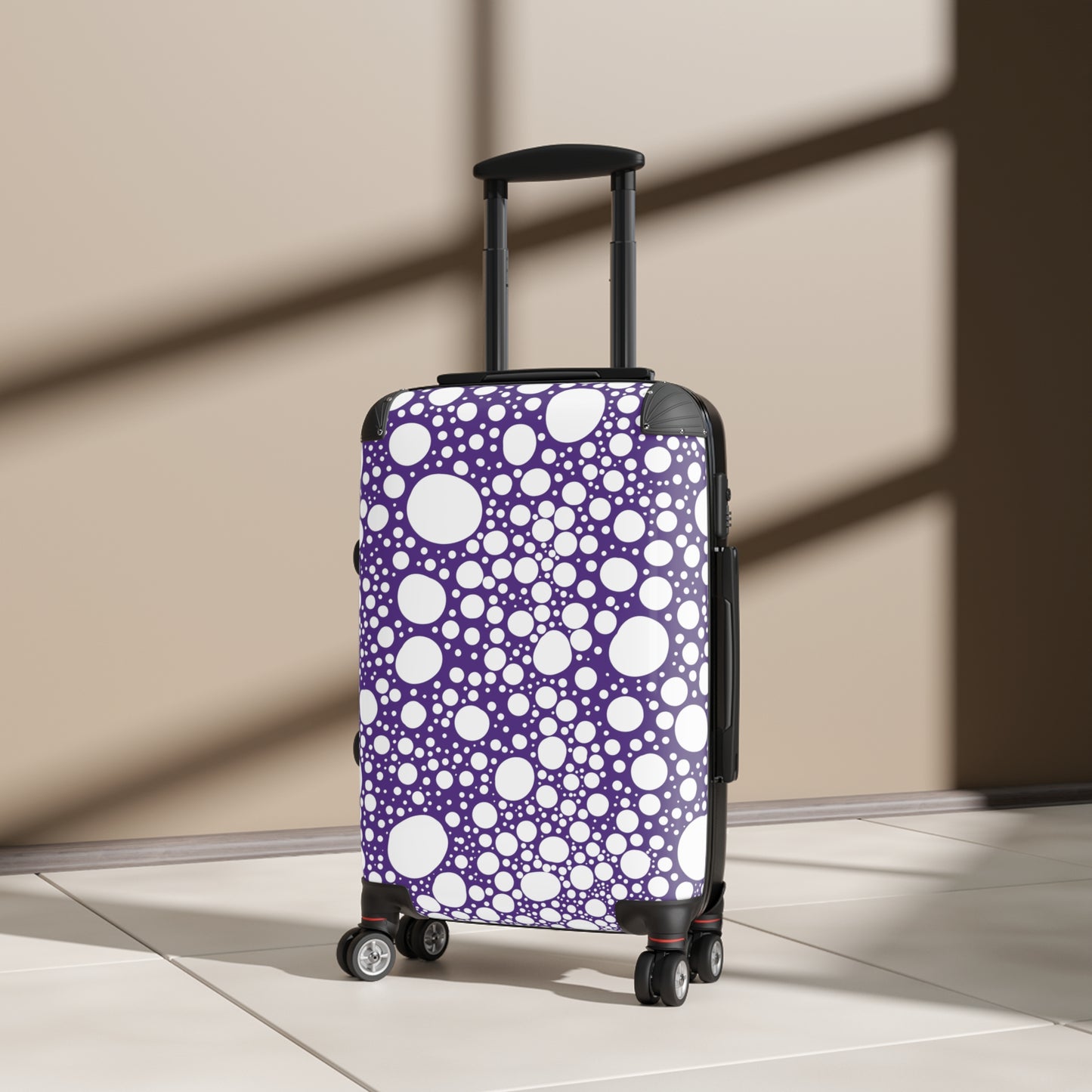 Blanca Ink Spots on Purple Suitcase