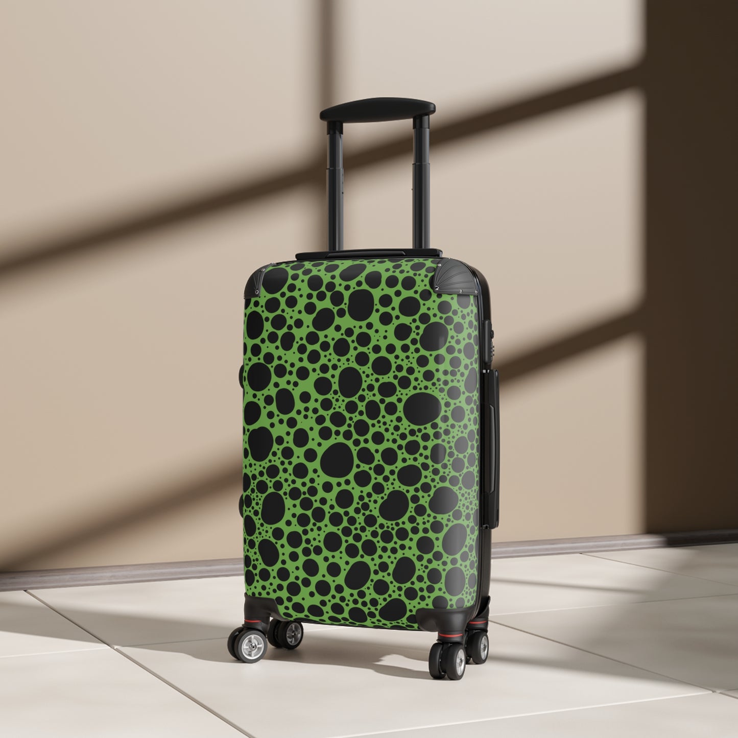 Noir Pointallism on Lime Suitcase