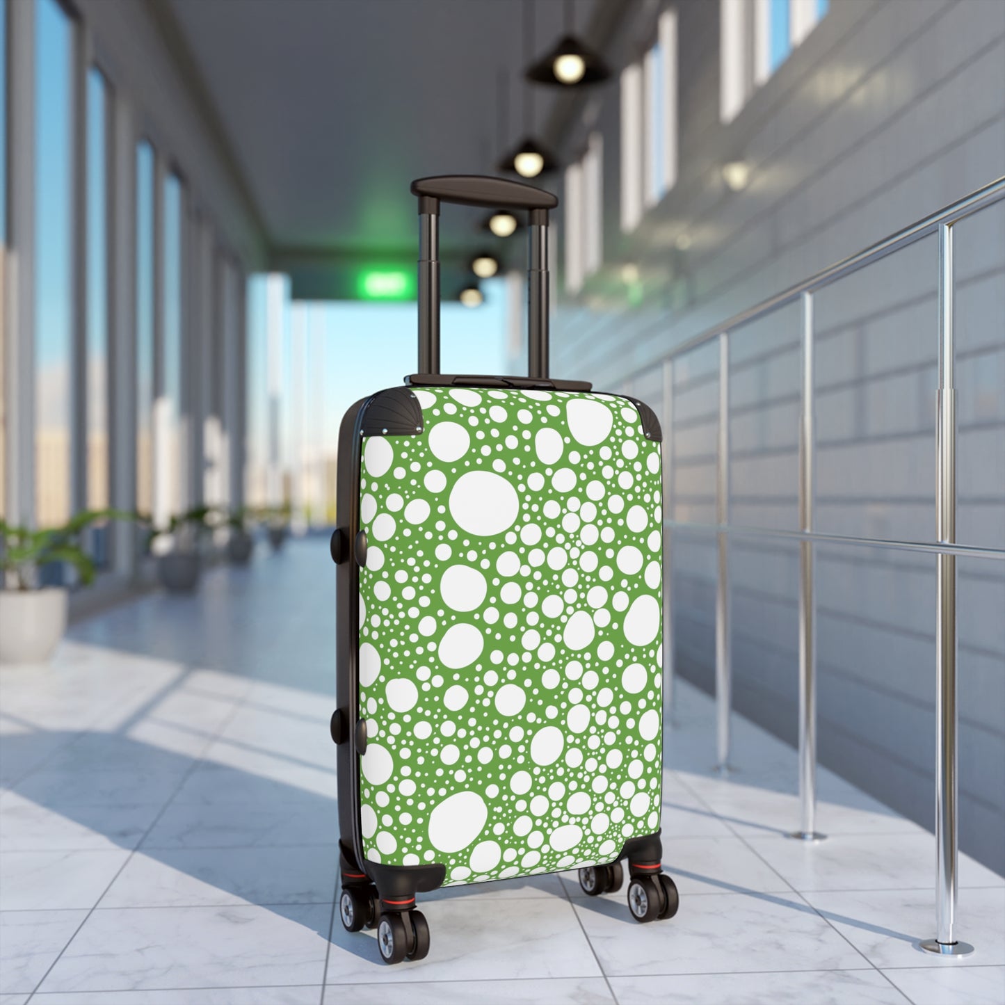 Blanca Ink Spots on Lime Green Suitcase