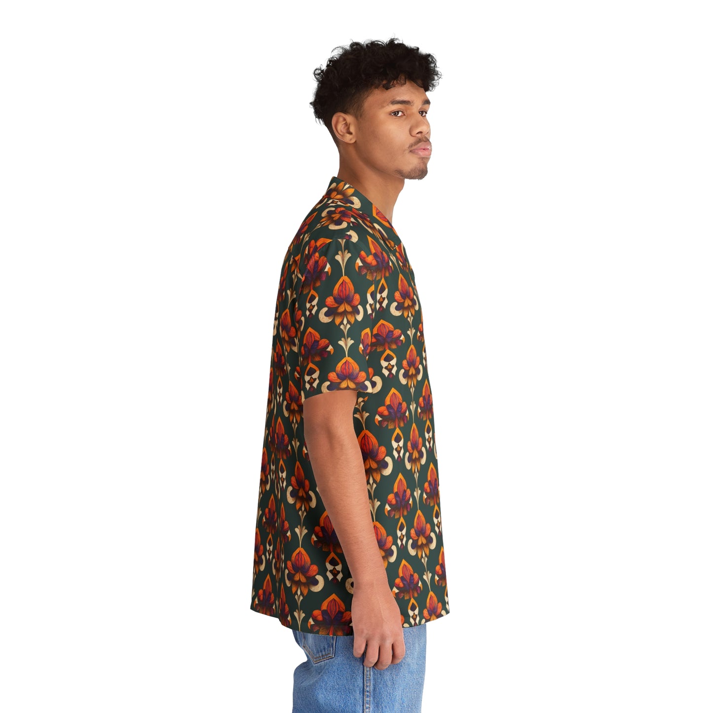 Taza’s Radiant Petals Men's Hawaiian Shirt