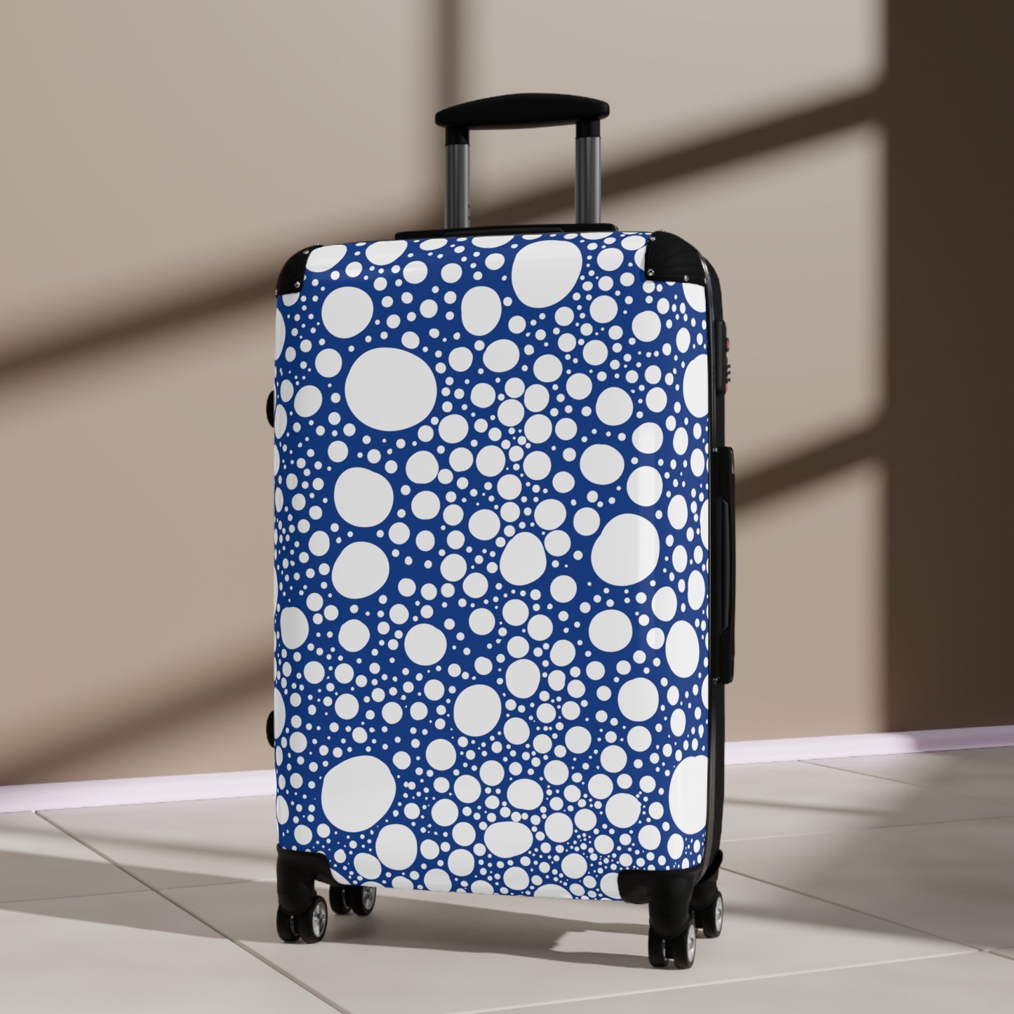 Blanca Ink Spots on Dark Blue Suitcase