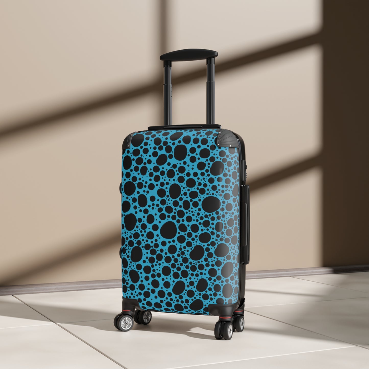 Noir Pointallism on Teal Suitcase