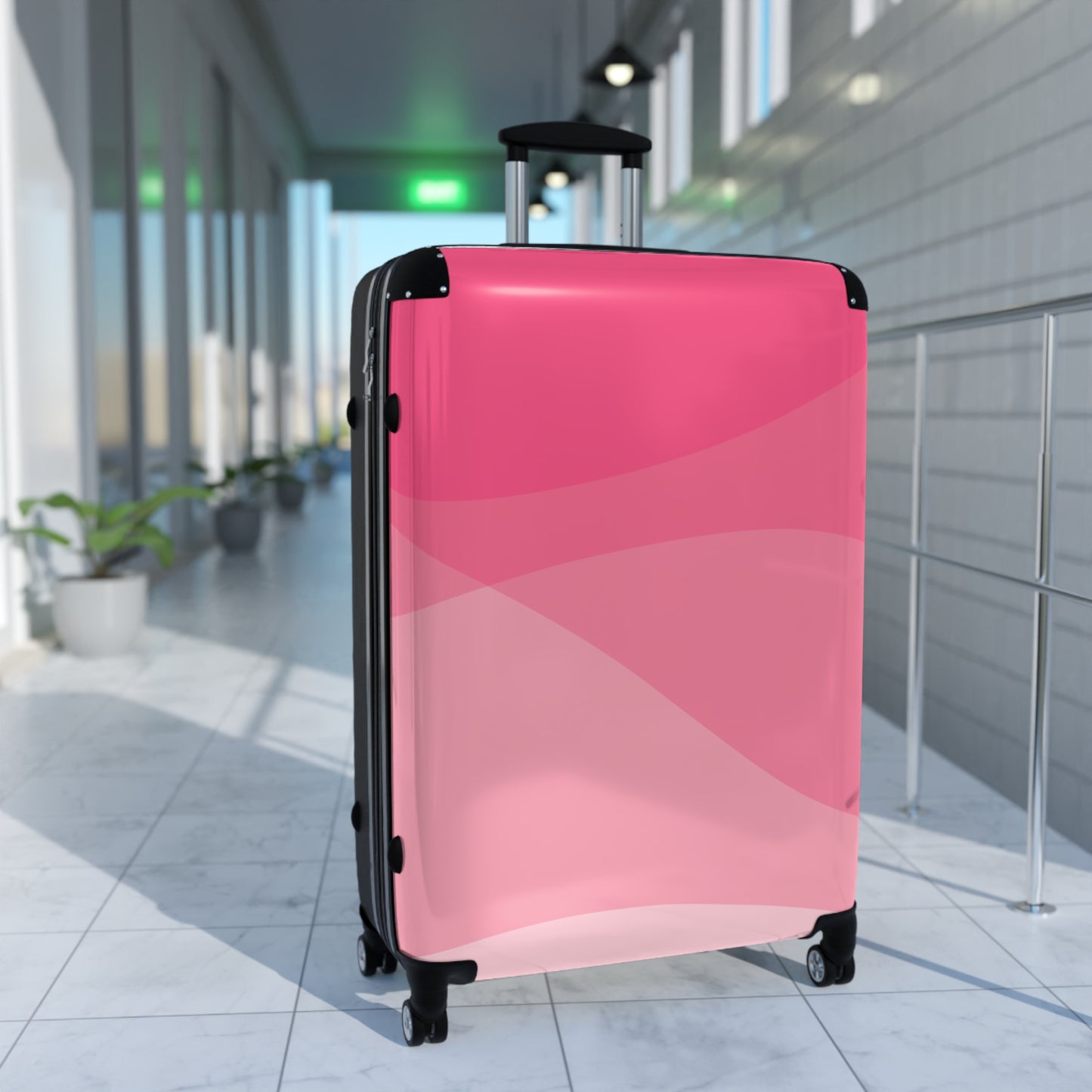 Electric Pink Waves Suitcase