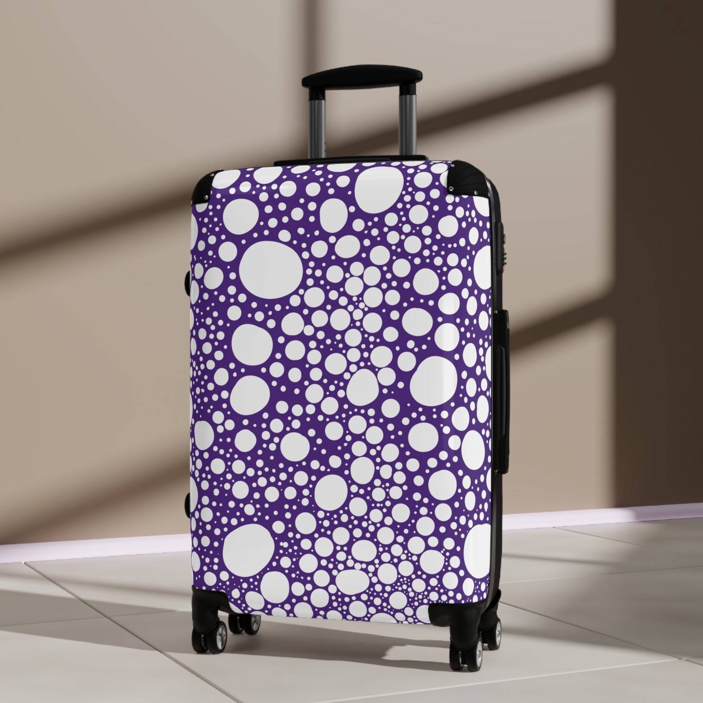 Blanca Ink Spots on Purple Suitcase