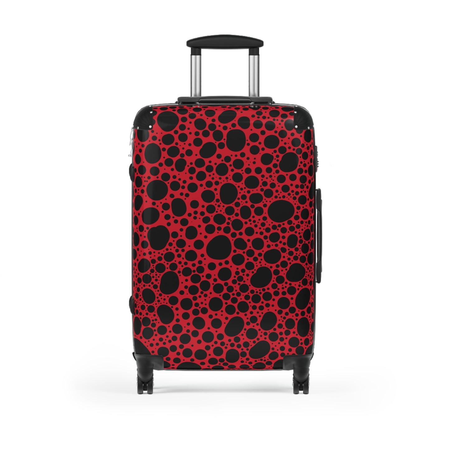 Noir Pointallism on Dark Red Suitcase