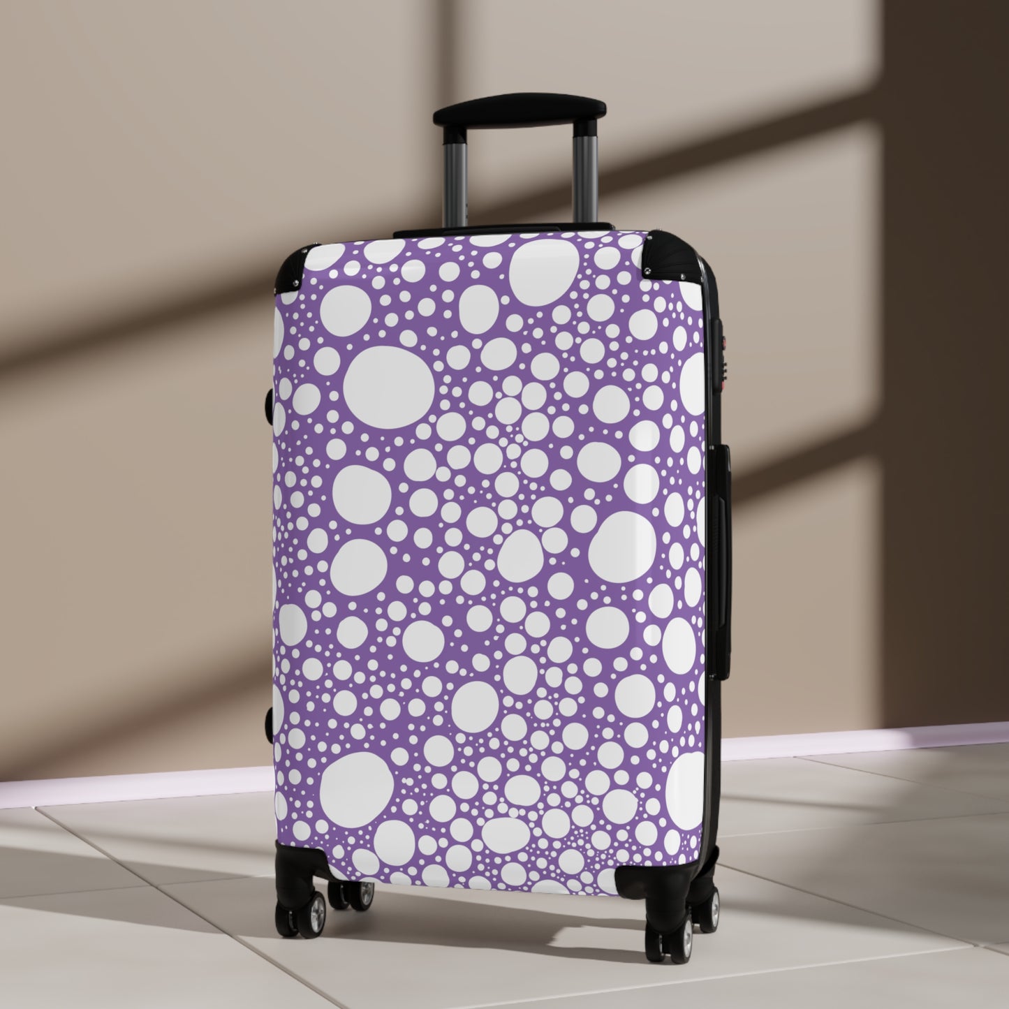 Blanca Ink Spots on Lilac Suitcase