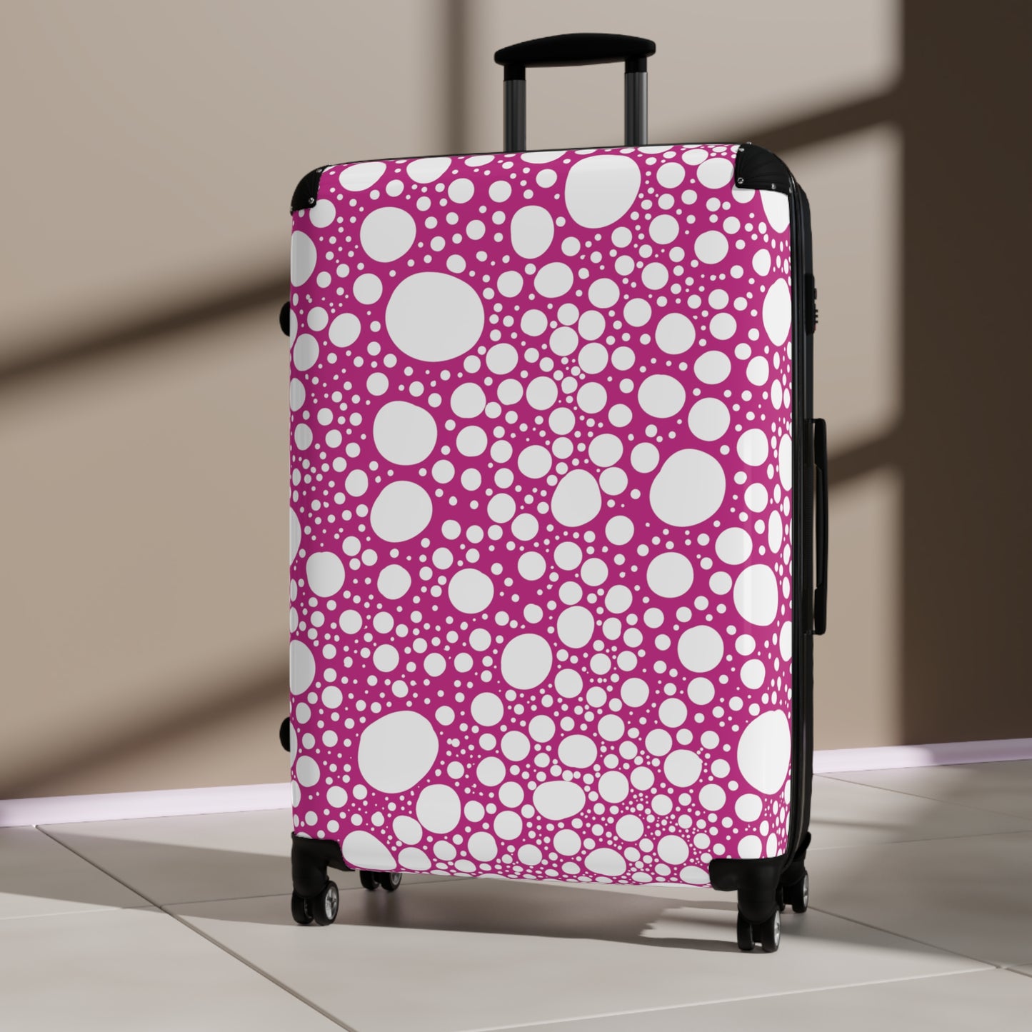 Blanca Ink Spots on Pink Suitcase