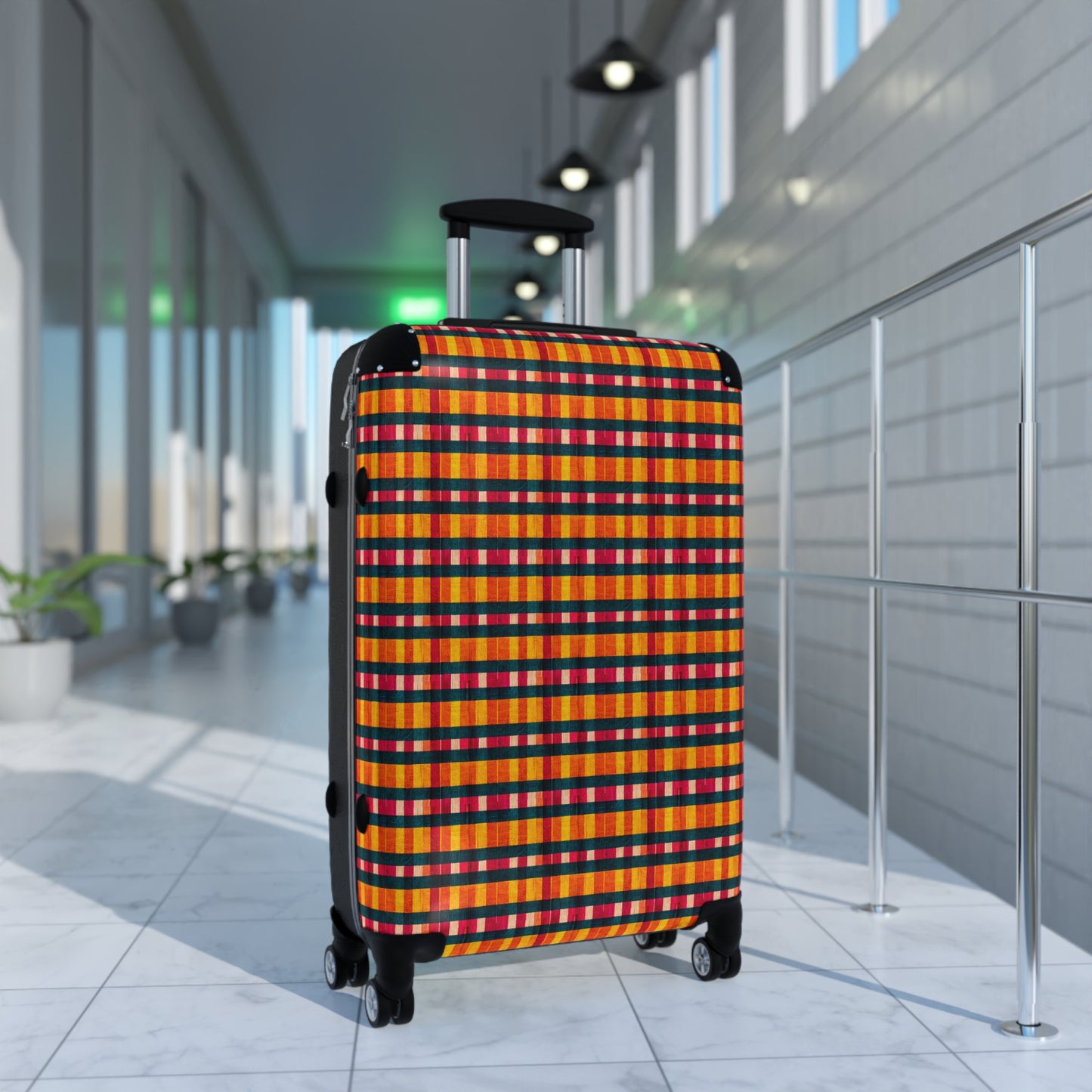 Tropical Fiesta Plaid Suitcase