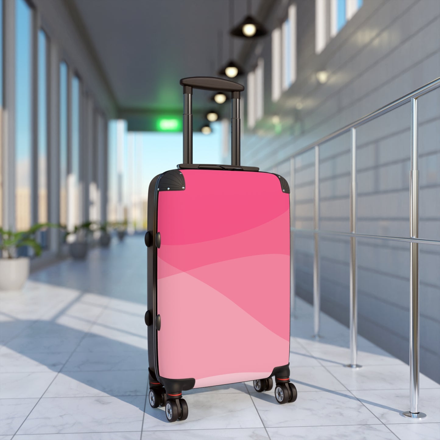 Electric Pink Waves Suitcase