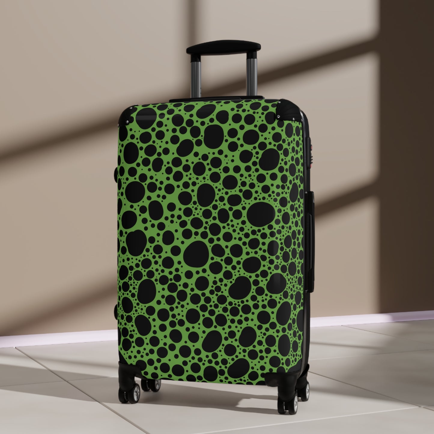 Noir Pointallism on Lime Suitcase