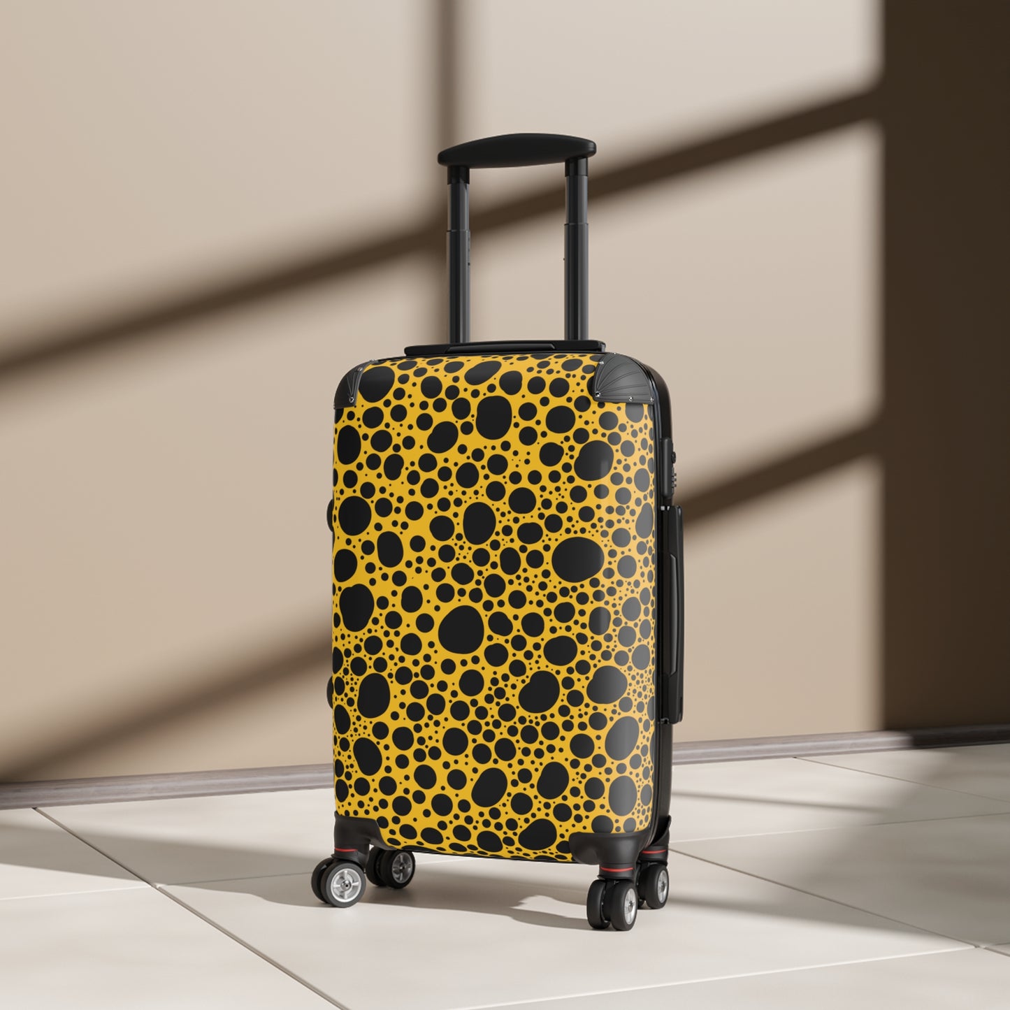 Noir Pointallism on Yellow Suitcase