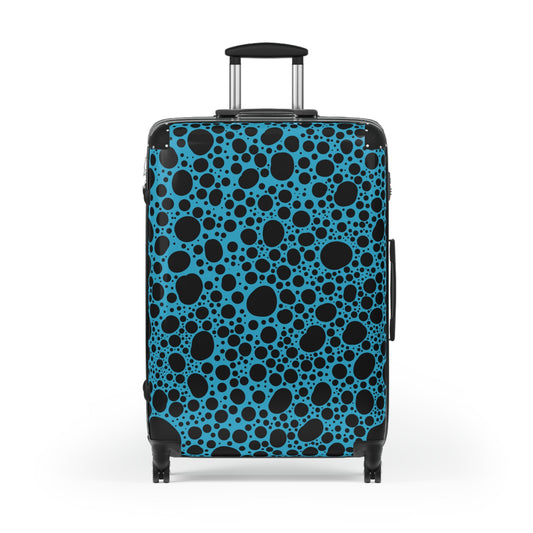 Noir Pointallism on Teal Suitcase