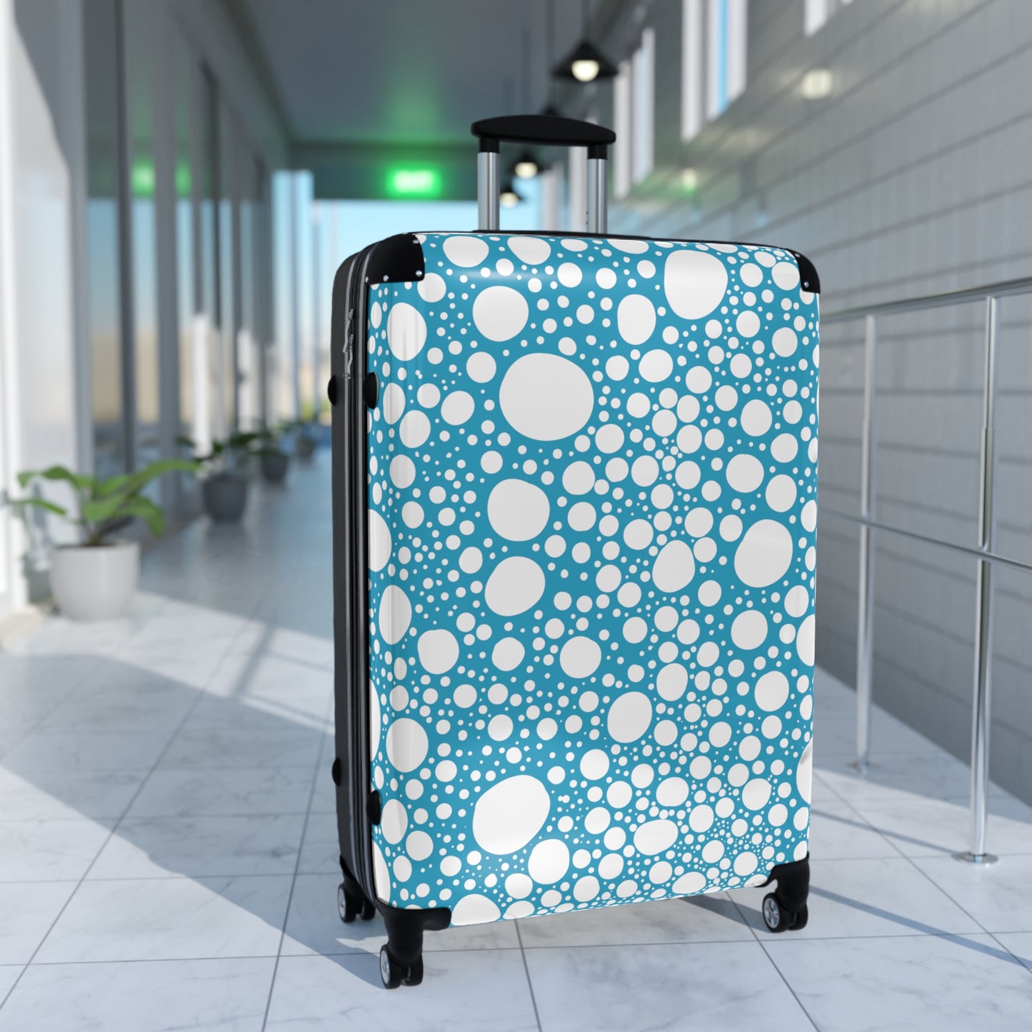 Blanca Ink Spots on Turquoise Suitcase