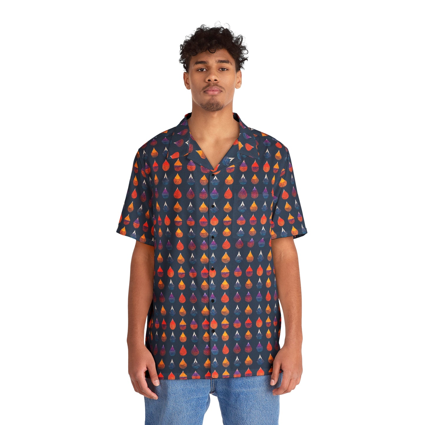 Prismatic Precipitation Men's Hawaiian Shirt