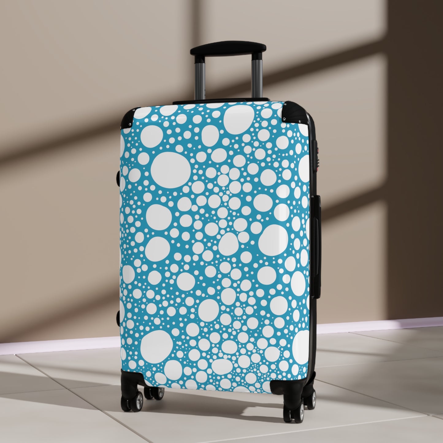 Blanca Ink Spots on Turquoise Suitcase