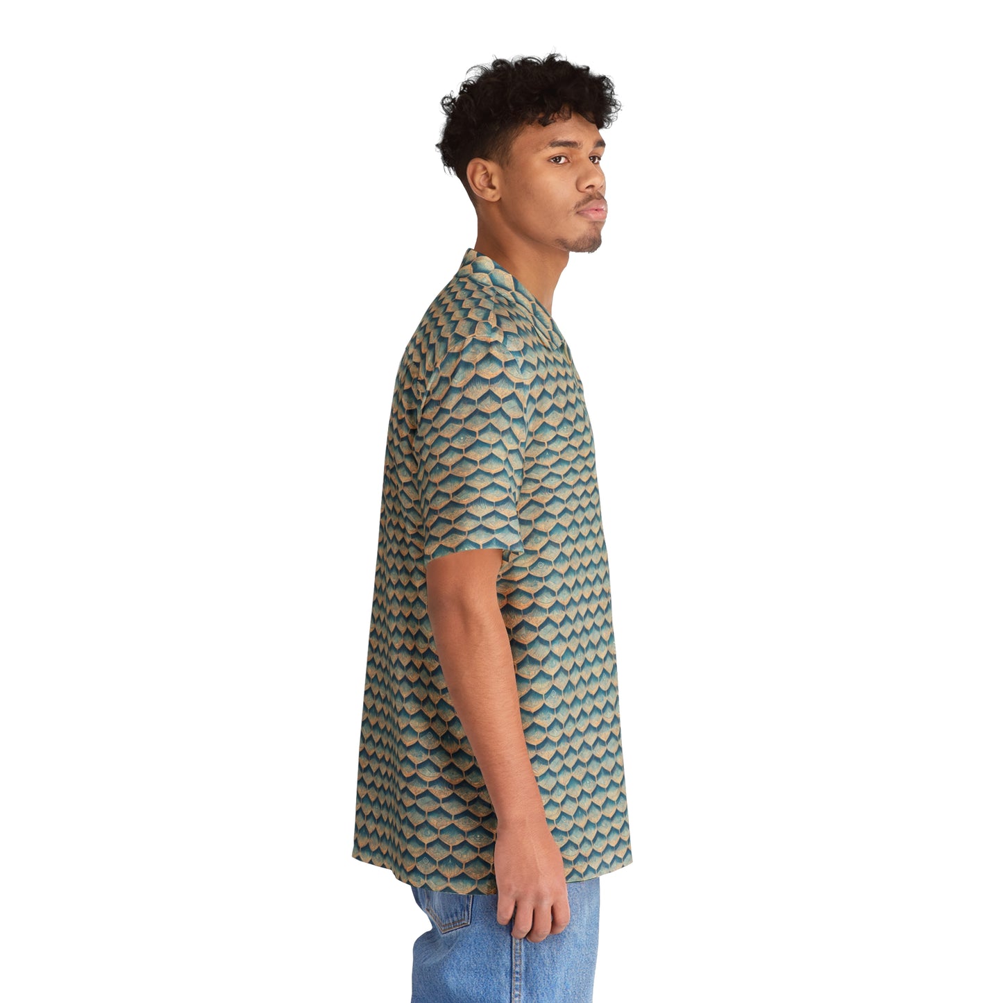 Seafoam Scales Men's Hawaiian Shirt