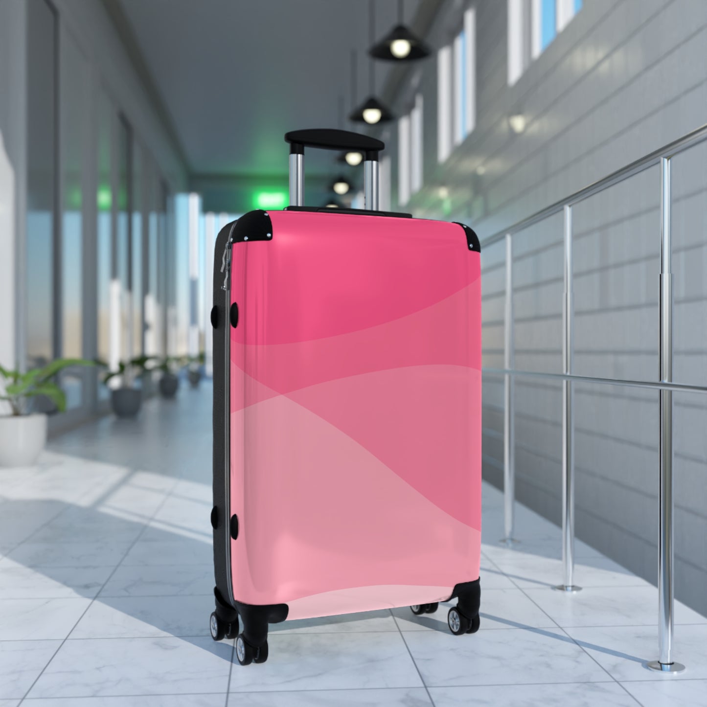 Electric Pink Waves Suitcase