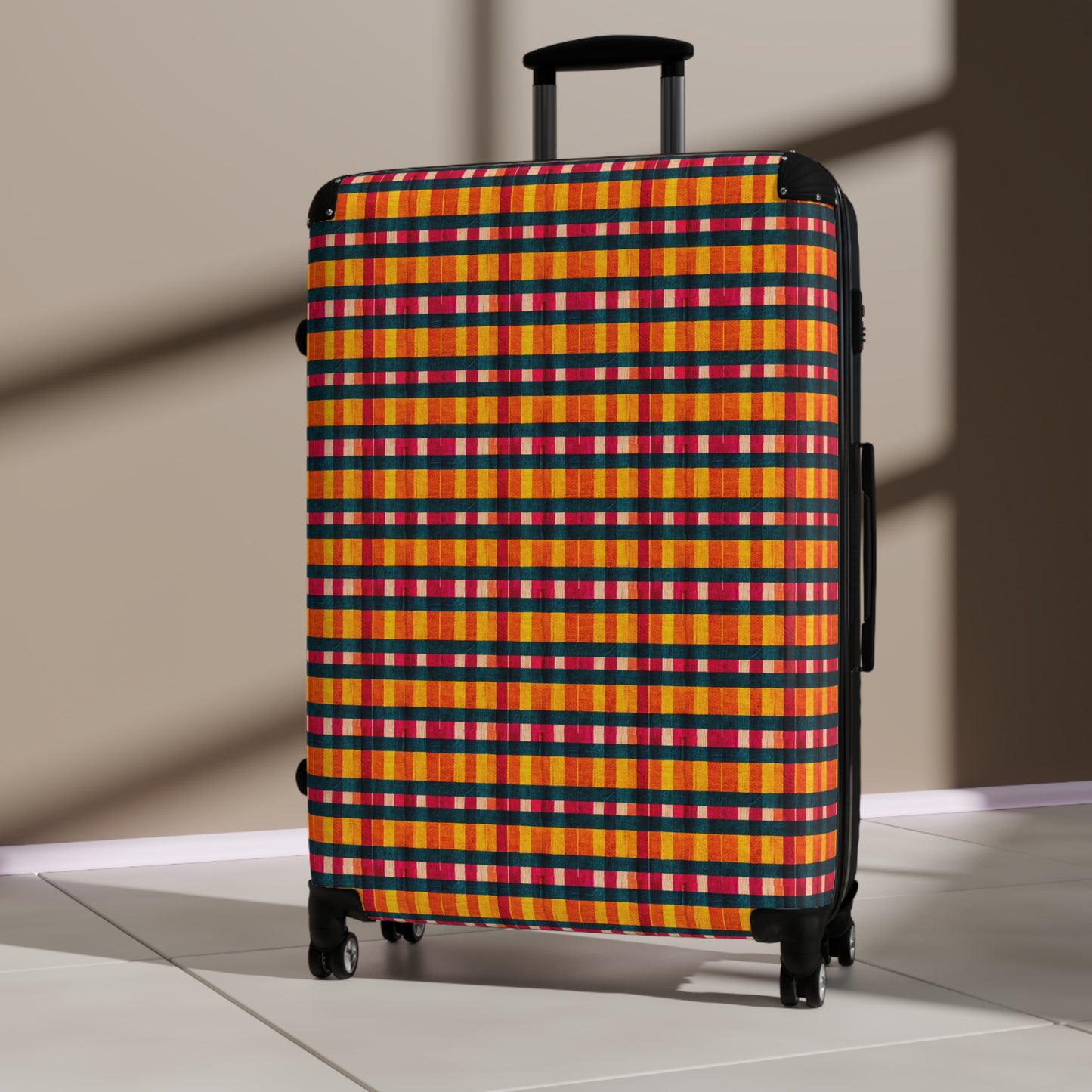 Tropical Fiesta Plaid Suitcase